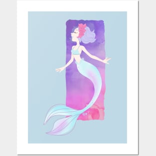 Mermaid Splash in Pearlescent Pinks Posters and Art